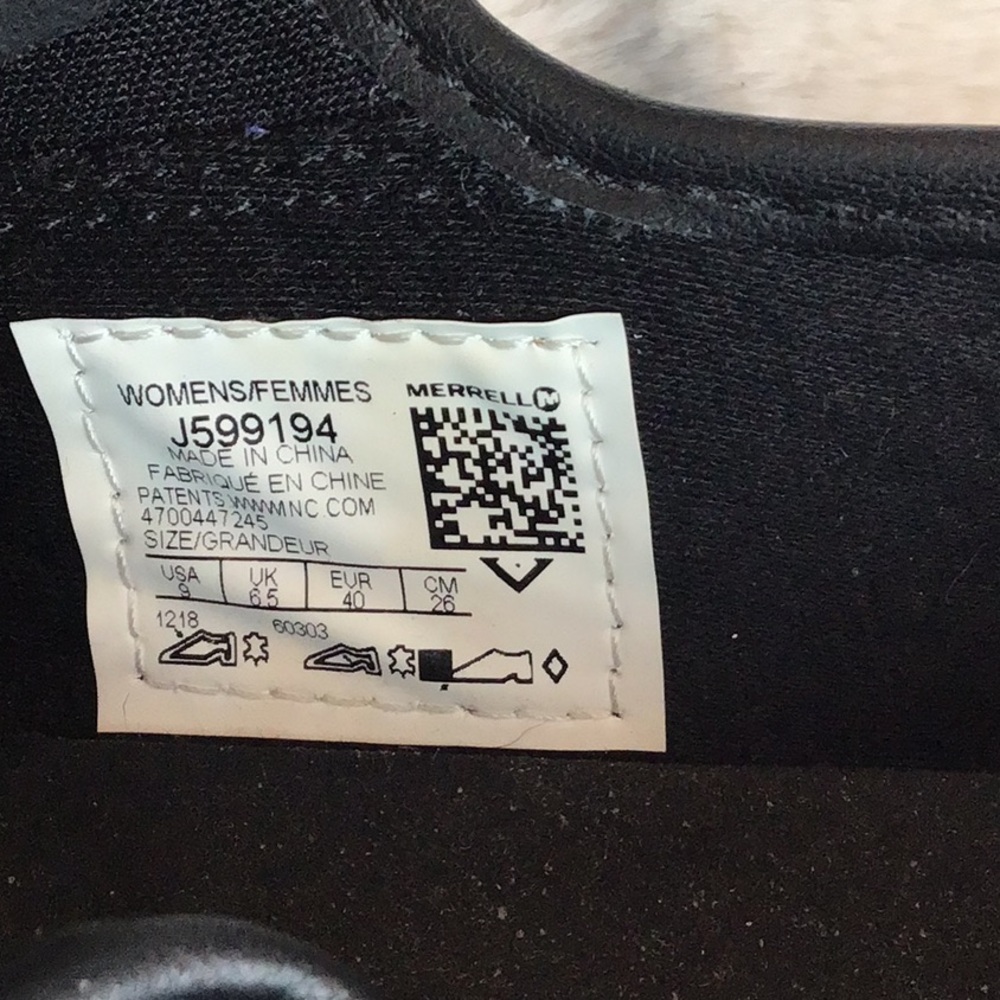 Merrell Black Zip Top Athletic Shoes Slip-On Sneakers Walking Shoes Size 9 - Picture 9 of 11